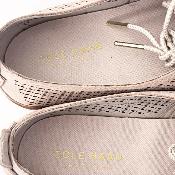 COLE HAAN Beige Perforated Suede Lace Up Espadrilles Shoes Women’s Size 10.5B - Picture 11 of 12
